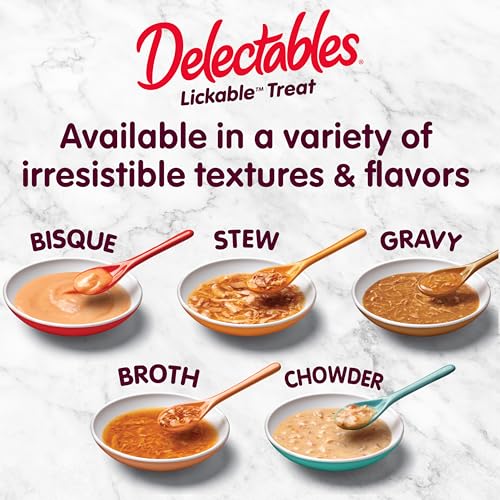 Delectables Lickable Treat Gravy Wet Cat Treat with Real Tuna & Whitefish, Food Topper, Hydrating, Grain-Free, No Fillers, By-Products, Added