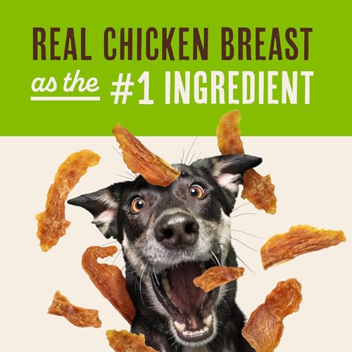 Waggin' Train Chicken Jerky Dog Treats, Made with 100% Real Chicken Breasts, Only Two All-Natural Ingredients, Great High Protein Dog Treat, Easily