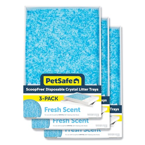 PetSafe ScoopFree Disposable Crystal Cat Litter Tray - Easy Cleaning Box - Refill Tray for Automatic Litter Box - Fresh Scent - 4.3 lb Bags - 3 Pack