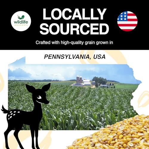 Critter Corn, Natural Whole Shelled Corn for Wildlife, 44lb Bag – High-Energy Feed for Deer, Squirrels, Turkeys, Ducks, Raccoons, and More – USA