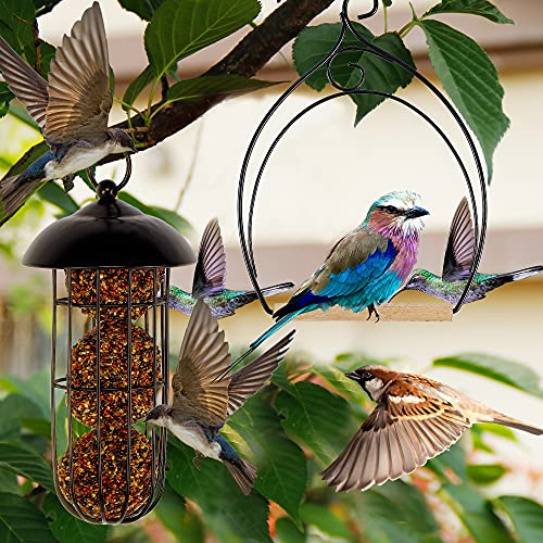 winemana Set of 3 Hummingbird Swings, Rust Resistant Metal Frame, Wooden Dowel, Attach to Bird Feeders, Perfect for Hanging Indoor Office Outdoor