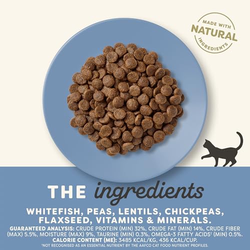 Applaws Complete Dry Cat Food, Grain-Free, Limited Ingredient with Added Vitamins & Minerals, Protein, Supports Digestion, Whitefish (4 Pound Bag)