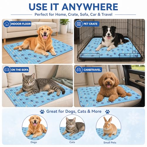 Dogs Cooling Mat,Self Cooling Dog Bed, Patented Non-Toxic Gel Cooling Pad for Pets, Durable Waterproof Dog Cooling Mat for Small, Medium, Large Dogs