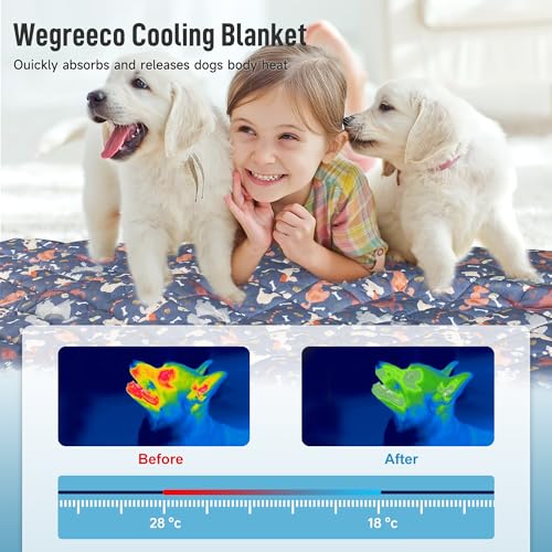 wegreeco Pet Dog Cooling Mat, Outdoor Dog Cooling Pad, Lightweight Bed Cooling Blanket for Dogs and Cats,Small Medium Large Puppy Cool Pad for