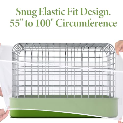 Bird Cage Seed Catcher White Bird Cage Net Cover Adjustable Birds Cages Netting Seed Catcher Stretchy Birds Cages Guard for Parrot Enclosures