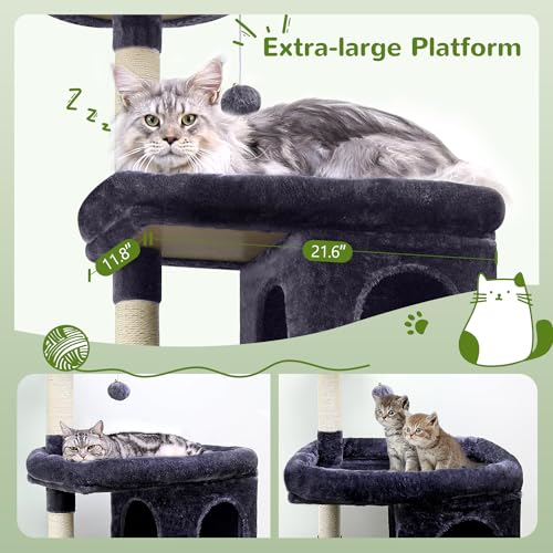 Globlazer Heavy Duty Cat Trees for Large Cats, Sturdy 72in Maine Coon Cat Tree for Large Cats 20 lbs+ Heavy Duty Cat Tower for Adult Biggest Cat with