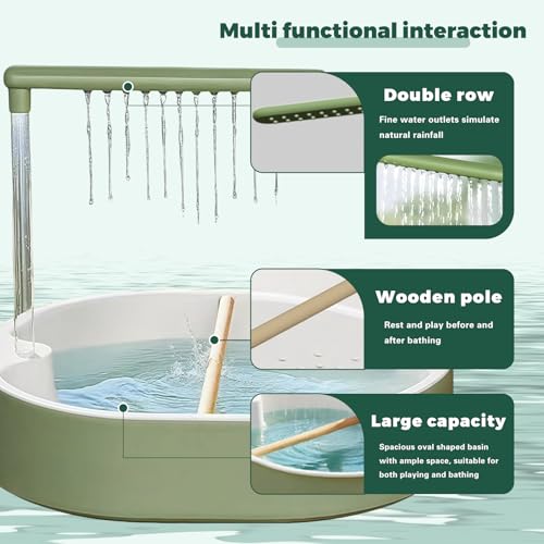 Parrot Bathtub Bird Automatic Bath Shower,Large Bird Shower Fountain Indoor Bathtub with Running Water, Contains USB and Pump,for Pet Birds, African