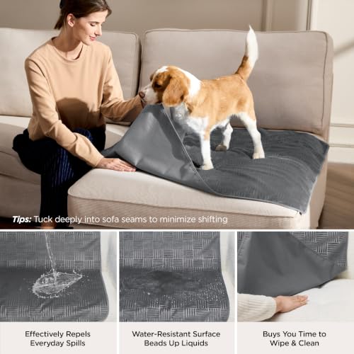 Bedsure Waterproof Couch Cover for Dogs Washable - Waterproof Blanket for Large Dogs Couch Sofa Bed Cozy, Lightweight Furniture Protector for Pet Cat