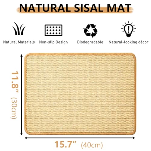 Oncpcare 2PCS Rabbit Scratch Mat Natural Bunny Scratching Pad Claws and Teeth Care Rabbit Mats for Cages Chew Toys for Bunny Pet Cage Bedding for