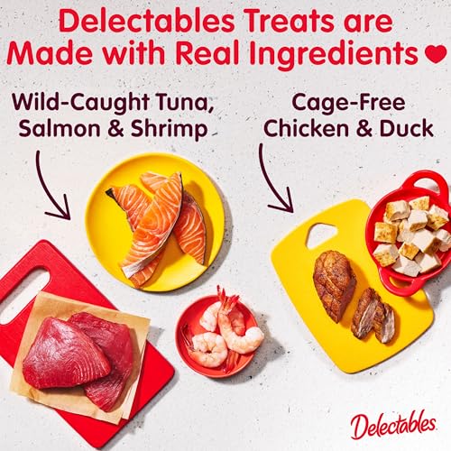 Delectables Squeeze Up Catnip Variety Pack, Creamy Squeezable Puree, Lickable Wet Cat Treats, Grain Free, No Added Fillers, No by-Products, No Added