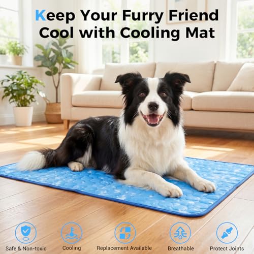 Dog Cooling Mat, Large Cooling Pad for Dogs Cats, Portable Self Cooling Dog Bed Cooling Blanket, 40" x 28" Washable Summer Pet Mat, Indoor Outdoor