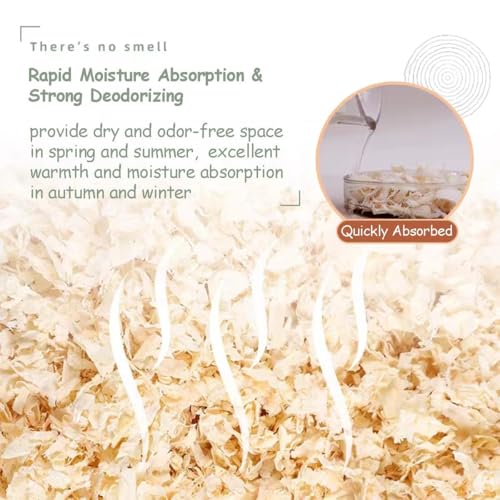 MANON ROSA Wood Shavings for Bird Bedding - Natural Aspen Soft Low-Dust & Odor-Control Nesting Material for Parakeets Parrots Rabbits Cockatiel for
