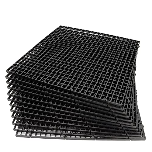 ALEGI 12 Pcs Aquarium Fish Tank Divider Plastic Egg Crate Aquarium Filter Bottom Tray Grid Isolation Board Partition Net Pane Separator (L 12pcs