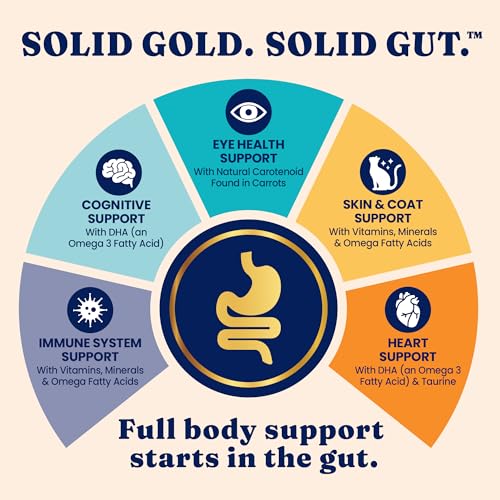 Solid Gold Bone Broth Cat Food Topper - Limited Ingredient Lickable Cat Broth Pouches w/Chicken Protein Shreds & Collagen for Hydration & Gut Support