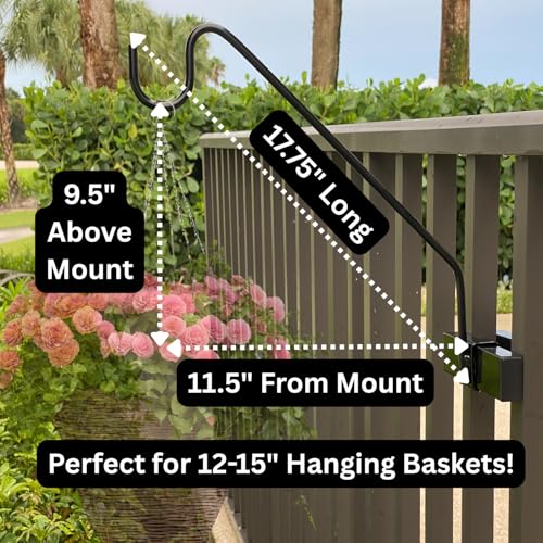 Premium - Hold It Mate Multi Use Hook Kit for Vertical Spindled Railings, Hang Flower Baskets Chimes Bird Feeder 15LBS Weight Limit