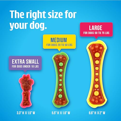 Hartz Chew 'n Clean Dental Duo Dog Treat & Chew Toy, Color Varies, Medium, 3 Pack