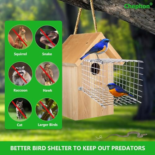 Bluebird House Predator Guards 2 Pcs, Strong Metal Wire Birdhouse Entrance Protector Guard Bird House Protector Guards for Eastern Bluebird Box