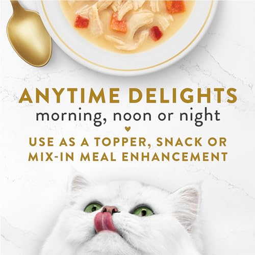 Purina Fancy Feast Chicken Broth Complement Lickable Grain Free Wet Cat Food Variety Pack - (Pack of 12) 1.4 oz. Pouches