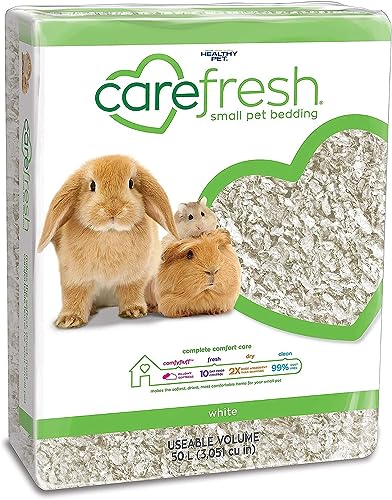 Carefresh 99% Dust-Free White Natural Paper Small Pet Bedding, Hamster Bedding, with Superior 10 Day Odor Control & Absorption, for Guinea Pigs