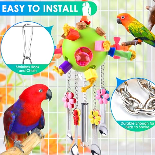 KATUMO Bird Toys, Parrot Pull Spoons Toys for Conure Cage Parakeet Cockatiel Quarker African Grey Mini Macaw  Parrots Cockatoo Small to Medium Birds