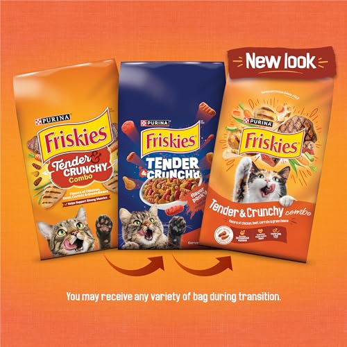 Purina Friskies Tender and Crunchy Combo with Flavors of Chicken, Beef, Carrots and Green Beans Dry and Tender Cat Food - 16 Lb. Bag (Packaging may