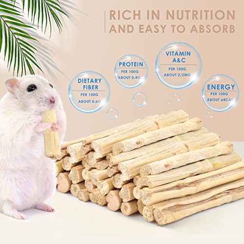 Bissap 700g/1.5Ib Sweet Bamboo Chew Sticks for Rabbits, Bunny Chewing Sticks for Rabbits Hamster Chinchilla Guinea Pigs Rabbit Small Animals Natural