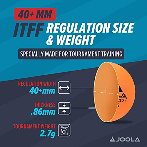JOOLA Training 3 Star Table Tennis Balls - 40+mm Regulation Bulk Ping Pong Balls for Competition and Recreational Play - Fun as a Cat Toy - Indoor