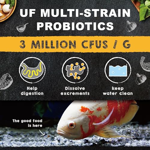 Ultra Fresh Cichlid Sinking Fish Food, Wild Sword Prawns, All Natural Ingredients, Carnivore Pellets for Large Cichlid and Tropical Fish, Royal