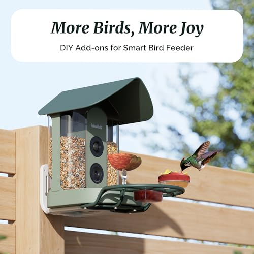 Complete Bird Feeder Accessory Kit DIY Add-Ons Including Mini Hummingbird Feeder, 2 Fruit Holders, Jelly Feeder, Compatible with Kiwibit Smart Bird