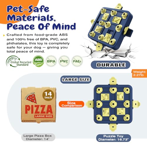 KADTC Dog Chess Puzzle Toy, Large Size, 3 Levels of Step-by-Step Challenge Beginner to Advanced Slow Feeder & Mental Stimulation for Smart Dogs