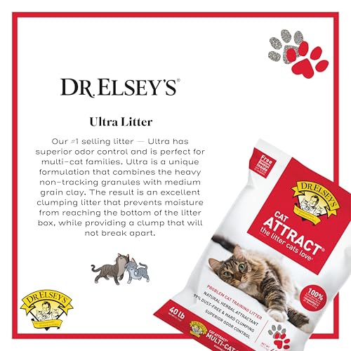 Dr. Elsey's Premium Clumping Cat Litter - Cat Attract - 99% Dust-Free, Low Tracking, Hard Clumping, Superior Odor Control, Natural Herbal Attractant