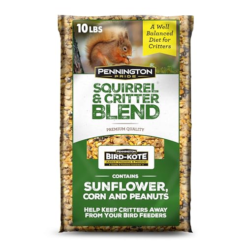 Pennington Pride Squirrel & Critter Blend, With Sunflower Seeds and Peanuts for Squirrels, Helps Keep Critters Away From Bird Feeders, 10-lb. Bag