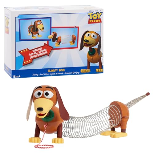 Disney and Pixar Toy Story Slinky Dog Pull Toy, Walking Spring Dog Toy with Leash, Classic Stretch Toy for Toddlers, Preschool Kids Toys Ages 18