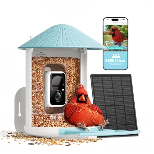 NETVUE by Birdfy Smart Bird Feeder with 2K HD AI Camera Solar Powered, Wireless Wildbird Watching, Live Stream&Color Night Vision, Auto-Capture