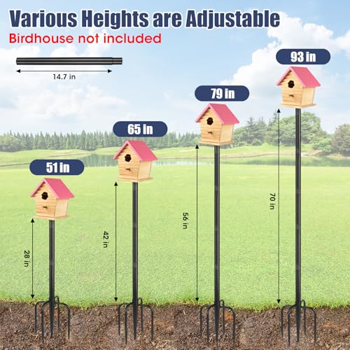 Smart Bird Feeder Pole Stand, 79 Inch Heavy Duty Bird House Pole for Outdoors Adjustable Mounting Pole for Smart Bird Feeder with 1 Inch Dia Bird