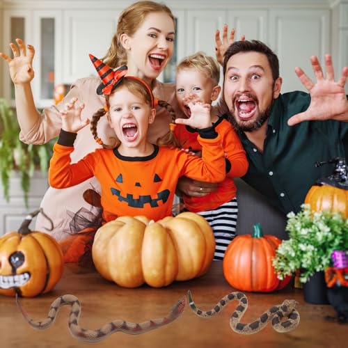 Gelabur 2Pcs Fake Snakes Prank, Soft Rubber Snake Realistic Keep Birds Away, Fake Snakes Toy - Life-Like Snake Figurine for Pranks, Halloween