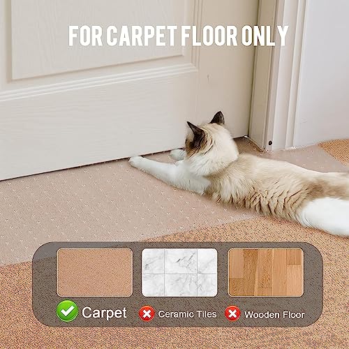 Uross Carpet Protector for Pets - Cat Scratch Guard Mat, Anti Scratch Under Door Guard, Easy to Cut Plastic, 3.6FT