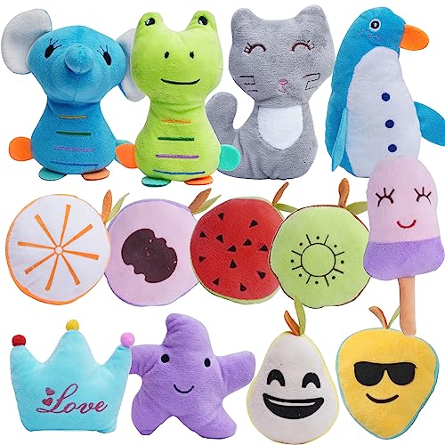 HDMOTU Pack of 26 Soft Small Medium Dog Squeaky Toys,Cute Puppy Favorite Comfortable Squeakers Toy,Multicolored for Puppy