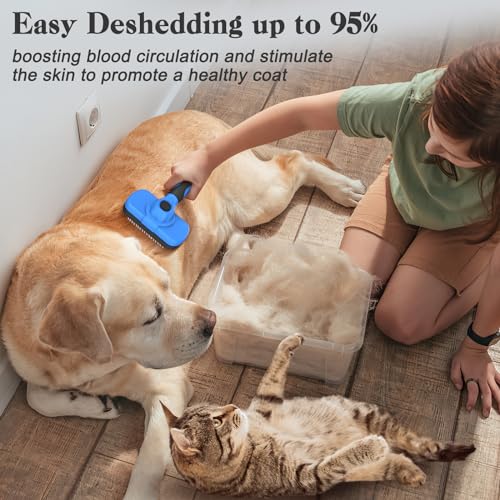 Swihauk Self Cleaning Slicker Brush - Skin Friendly Deshedding Grooming Tool for Dogs & Cats, Suitable for Shedding & Haired Pets, with Pet Supplies