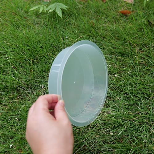 2pcs Plastic Round Bird Feeders Bowls, Wild Birds Seed Feeder Tray Bird Bath Water Bowls Accessories for Feeding Station Tray Perfect for attracting