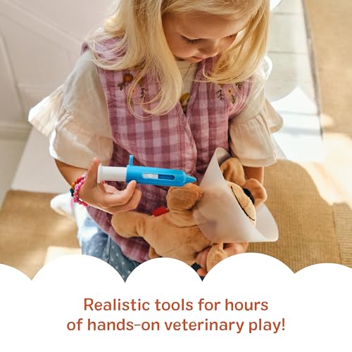 Melissa & Doug Examine and Treat Pet Vet Play Set, 24-Piece Animal Doctor Playset with Dog & Cat Plushies, Pet Doctor Kit & Accessories, Preschool
