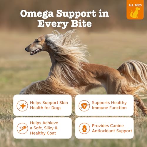 Zesty Paws Omega 3 Alaskan Fish Oil Chew Treats for Dogs - with AlaskOmega for EPA & DHA Fatty Acids - Hip & Joint Support + Skin & Coat Chicken