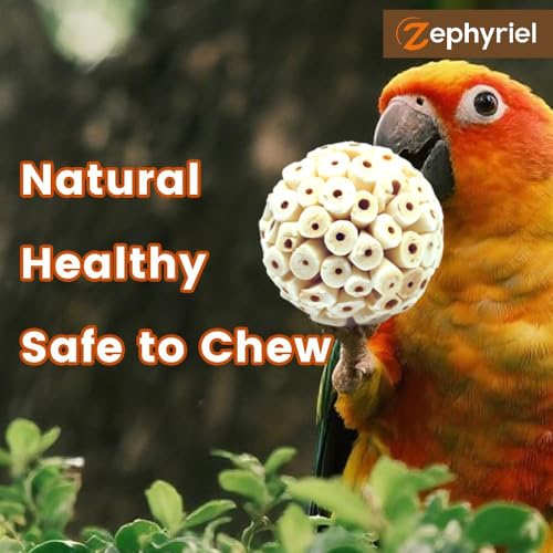 Bird Toys Sola Balls 2.36'' - 6PCS, Bird Foraging Toy, Soft Sola Atta Ball, Parrot Chew Shred Toy for Sharpening Claws and Beaks for Cockatiel