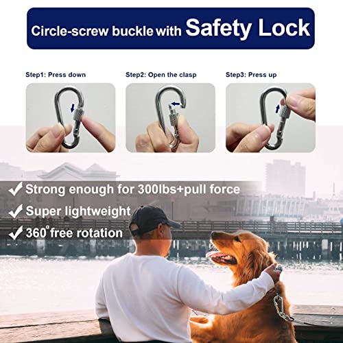 75Ft Dog Tie Out Cable, Dog Leads for Small to Large Pets Up to 300 Pounds, 5mm Heavy Duty 1000lbs Break Strength Galvanized Braided Steel Pet