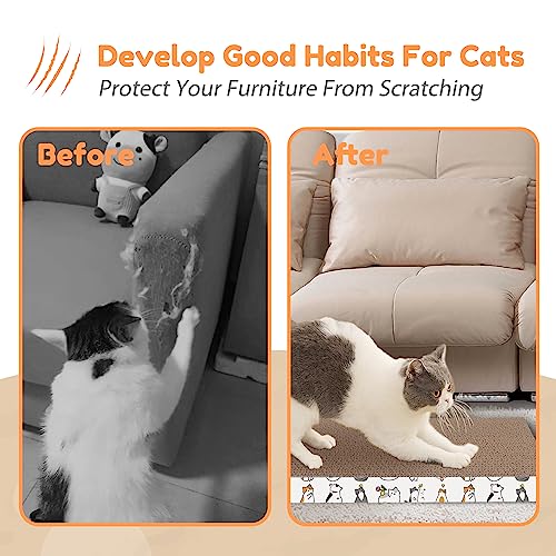 PatiencET Cat Scratch Pad with Box, 4 Pack Cardboard Cat Scratcher Lounge Bed for Indoor Cats, Reversible Corrugated Scratching Board Refill with