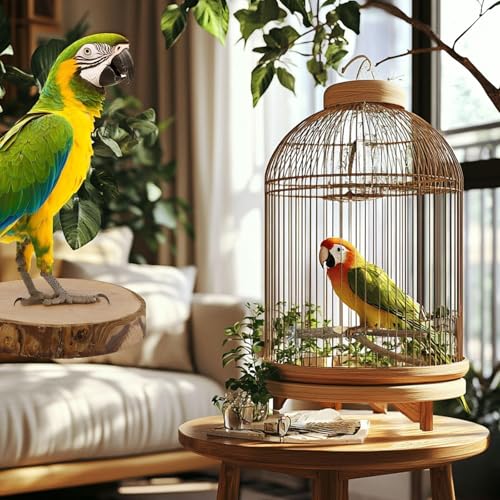 8 PCS Bird Perch Set for Cage - Natural Apple Wood Platforms & Hardwood Branches for Parakeets, Budgies, Cockatiels - Small Bird Habitat Gym