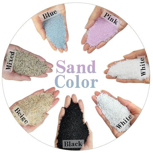 FANTIAN 5 lbs Aquarium Silica Sand. 0.4-0.8 mm Mini Gravel Substrate for Fish Tank, Plants Potted, Fire Pits, Candle, Vase Filler and Crafts