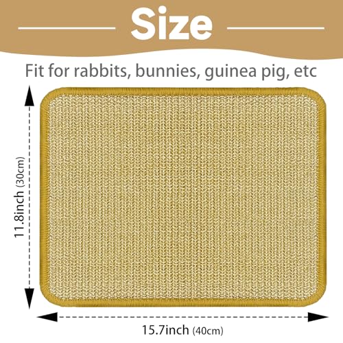 DYAUS Rabbit Scratching Pad, Sisal Bunny Scratch Pad, Natural Rabbit Foraging Mats for Cages, Indoor Bunny Toys Accessories for Bedding Biting