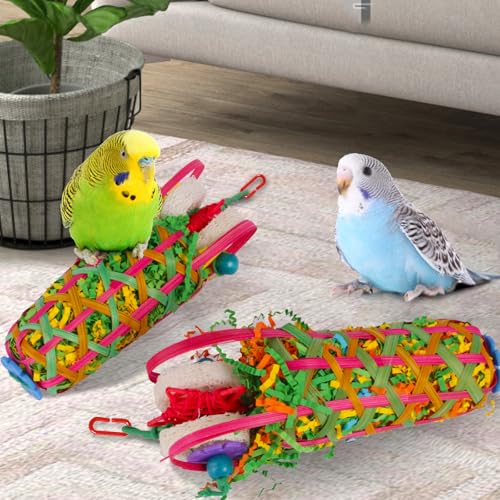 Kyouki Parakeets Toys, 2 PCS Bird Chewing Toys – Perfect for Cockatoos, Conures, Love Birds, Small & Medium Parrots, Fun Foraging & Tearing Bird Cage
