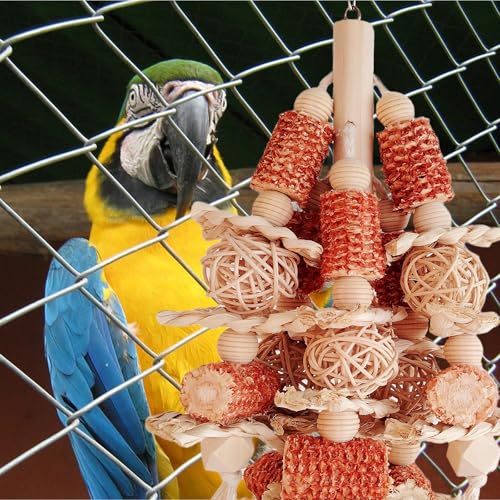 Bird Toys, Natural Corn Stick Parrot Toys Hanging in Bird Cages，for Small and Medium-Sized Macaws,African Grey,Cockatoos,Cockatiel,Sun Conure， Parrots